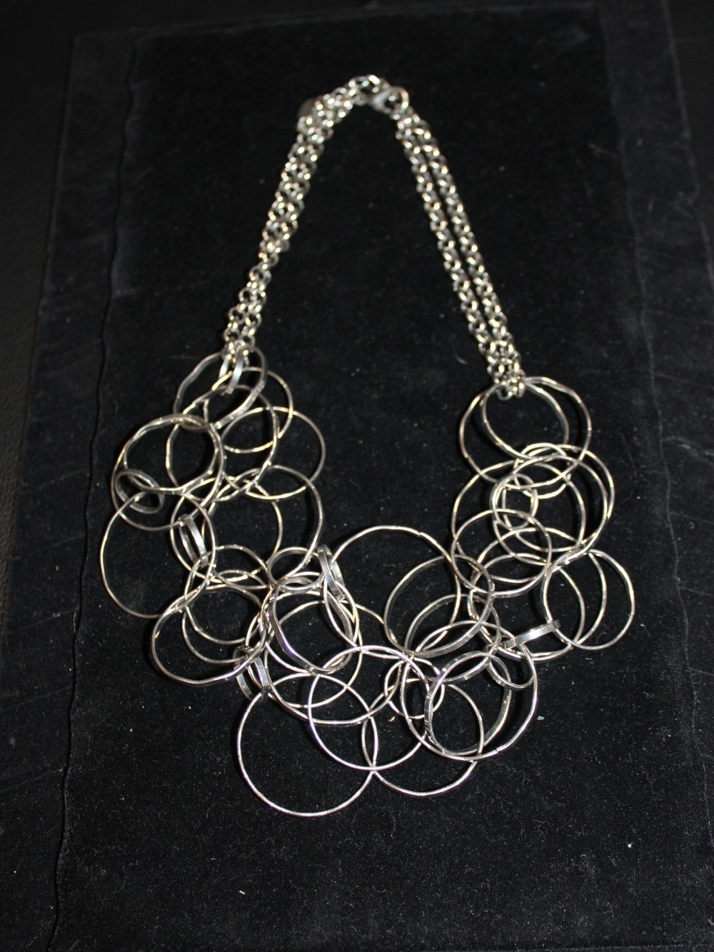 Silver Multi-Ring Statement Necklace - Women Jewelry